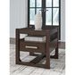 Ashley Breckington Square End Table in Dark Brown, , large