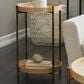 Maple and Jade 2-Tray Rattan End Table in Matte Brown, Whitewashing and Black, , large