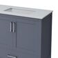 Lexora Home Jacques 80" Double Bathroom Vanity in Dark Grey with 2 cm White Quartz Top and Rectangular Sinks, , large