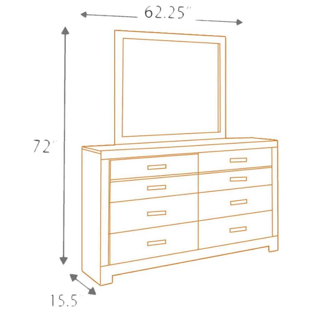 Ashley Culverbach 6 Drawer Dresser and Mirror in Driftwood Gray, , large