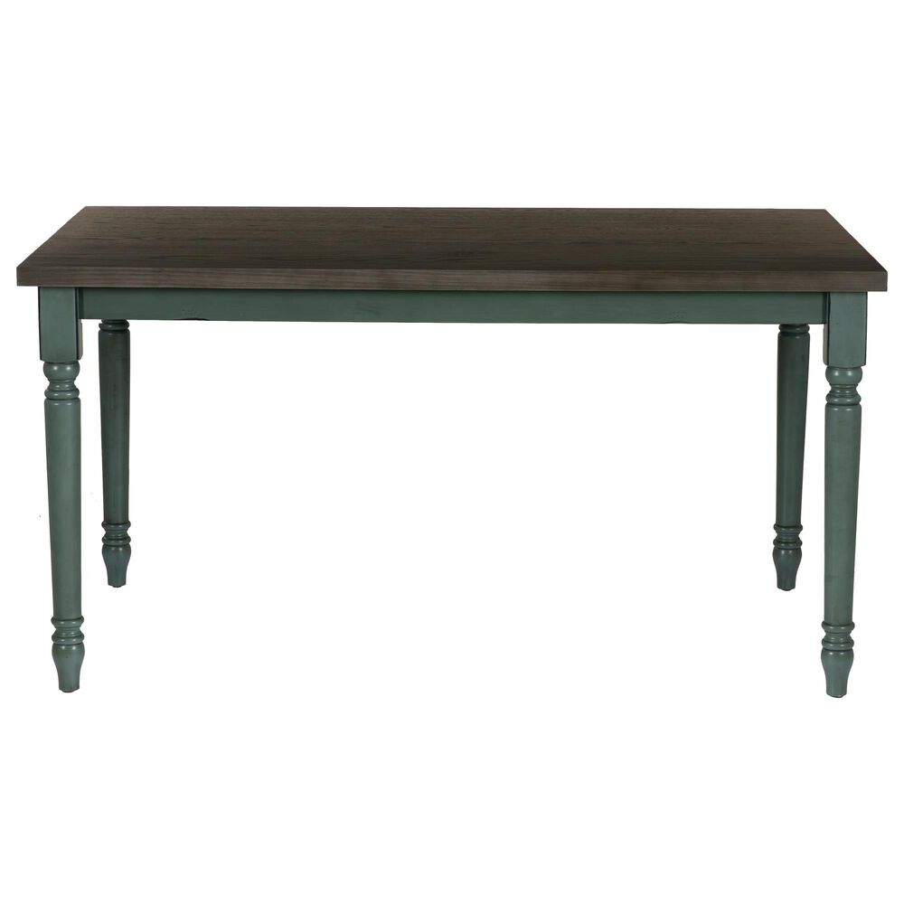Linon Home Decor Willow Dining Table in Burnished Smoke and Teal - Table Only, , large