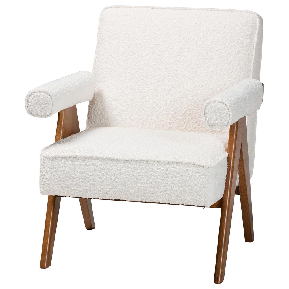 Baxton Studio Georgina Accent Chair in Cream, , large