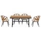 Hearth and Haven 5-Piece Outdoor Dining Set with Dark Yellow Rattan Chairs and Plastic Wood Table in Beige, , large