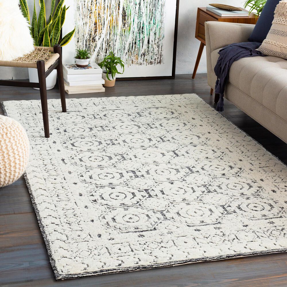 Surya Louvre LOU-2303 6&#39; x 9&#39; Black, Ivory and Cream Area Rug, , large