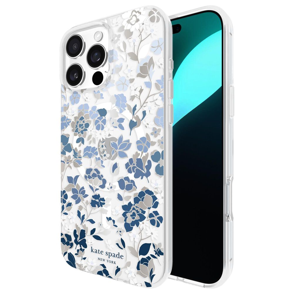 Kate Spade Protective MagSafe Case for Apple iPhone 16 Pro Max in Flowerbed Blue, , large
