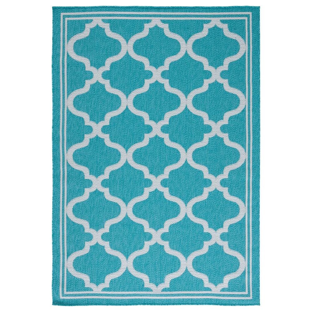 Safavieh Bermuda 8" x 10" Aqua and Grey Indoor/Outdoor Area Performance Rug, , large