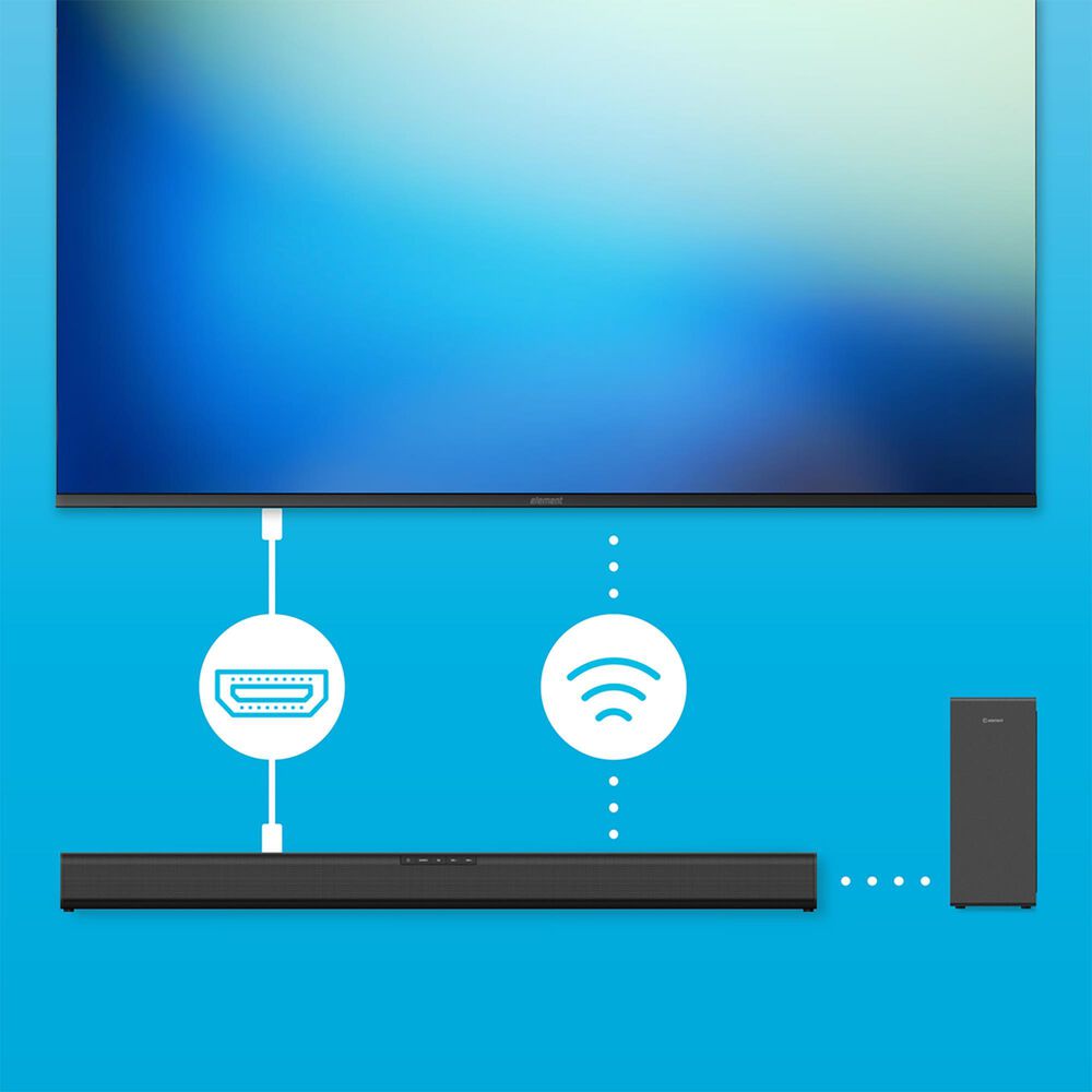 Element 2.1 Channel Soundbar with Wireless Subwoofer in Black, , large