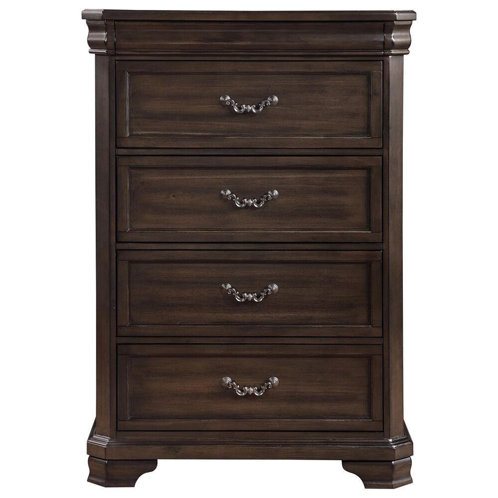 New Heritage Design Lyndhurst 5-Piece Queen Bedroom Set in Walnut Brown, , large