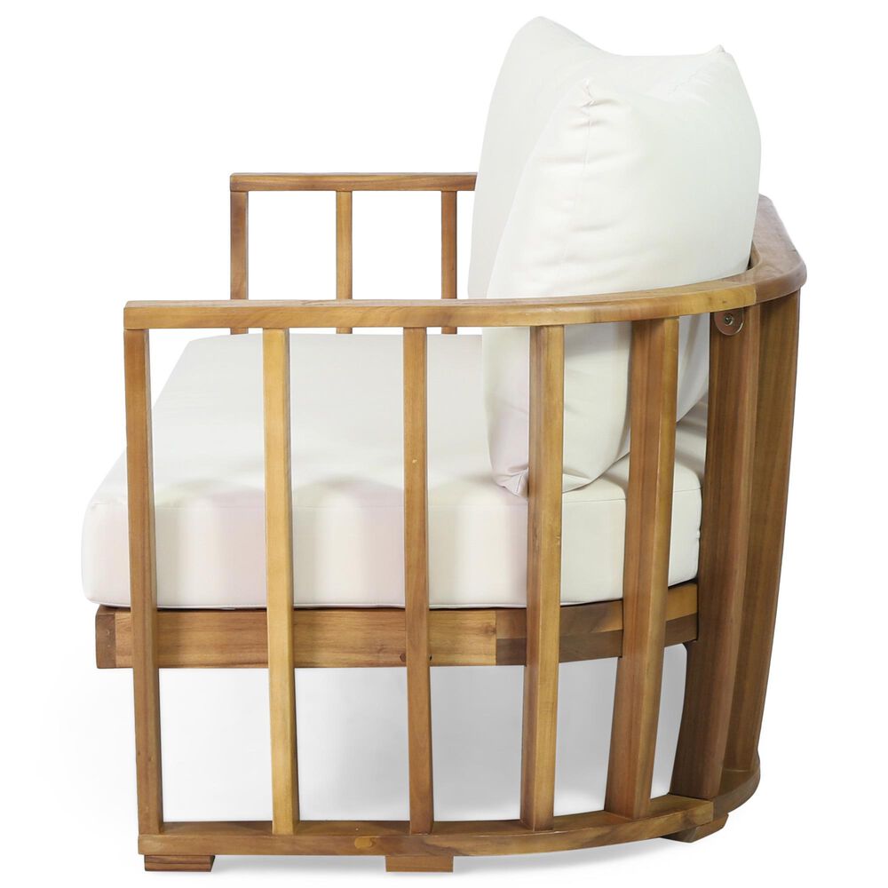 Hearth and Haven 2-Piece Outdoor Conversation Set with Beige Cushion in Teak, , large
