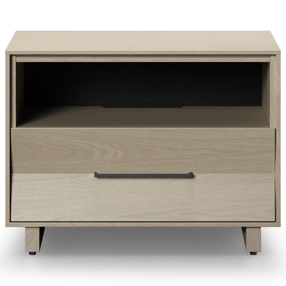 BDI Kava 28&quot; 1-Drawer Nightstand in Washed Oak with Outlets and USB Ports, , large