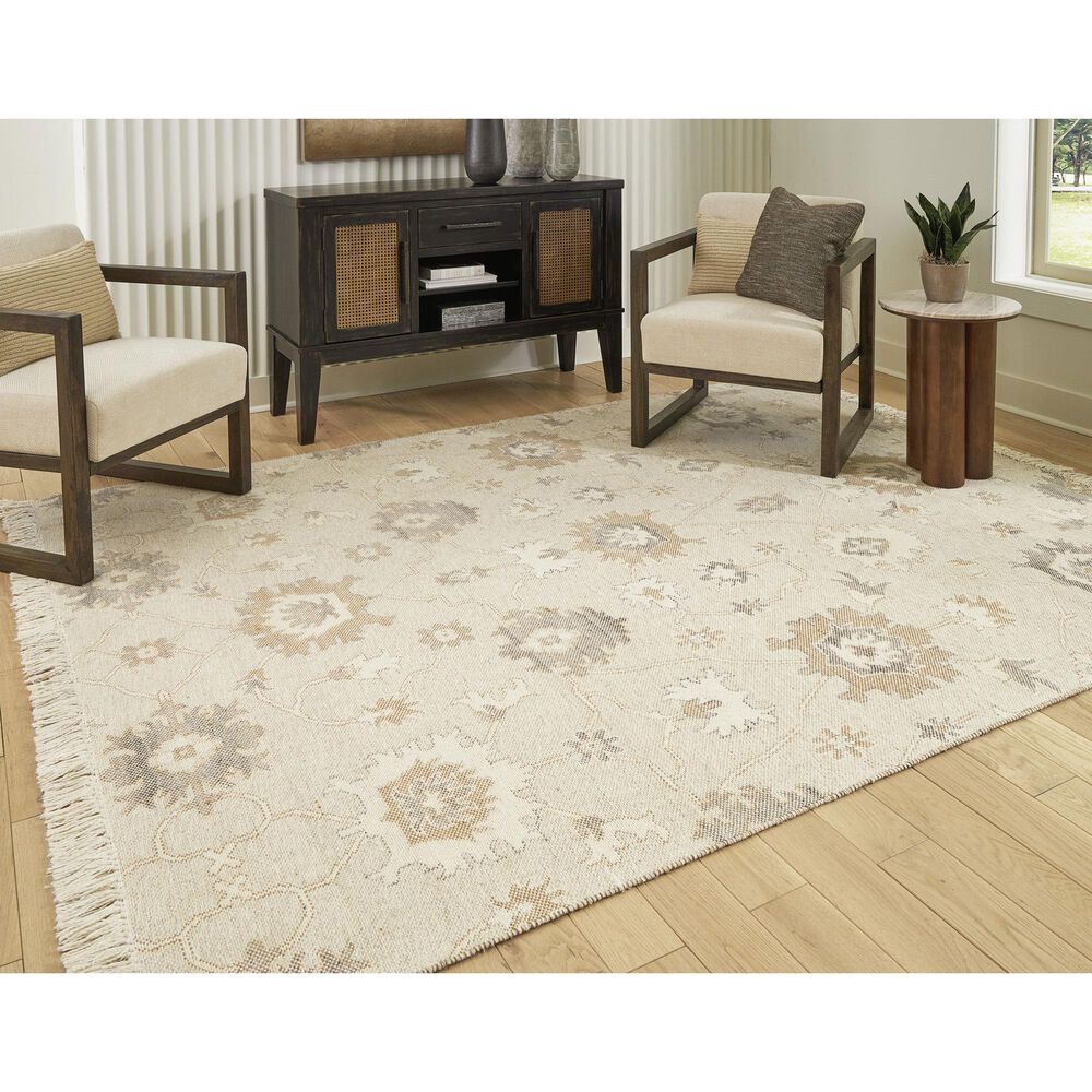 Ashley Calkin 8&#39; x 10&#39; Linen, Gray and Caramel Area Rug, , large