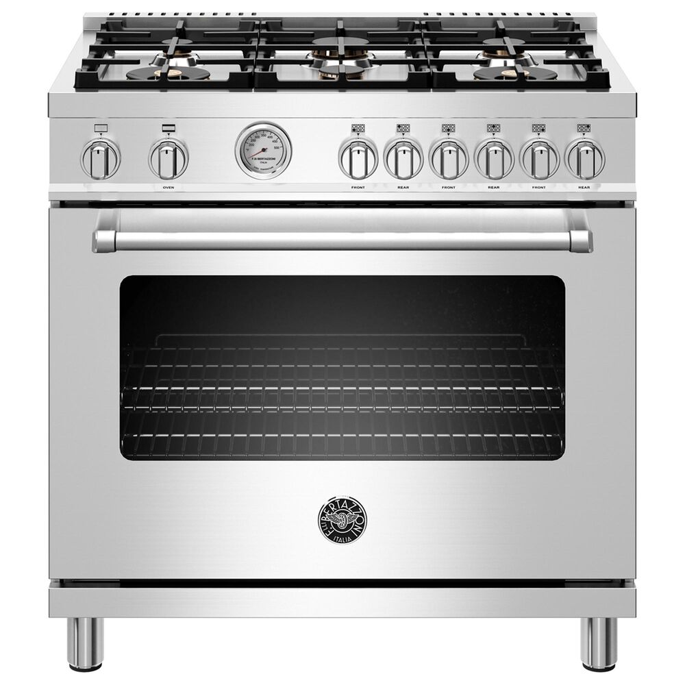 Bertazzoni 36" Gas Range in Stainless Steel, , large