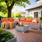 HOMLUX 7-Piece Patio Conversation Set with Grey Wicker in Orange Red, , large