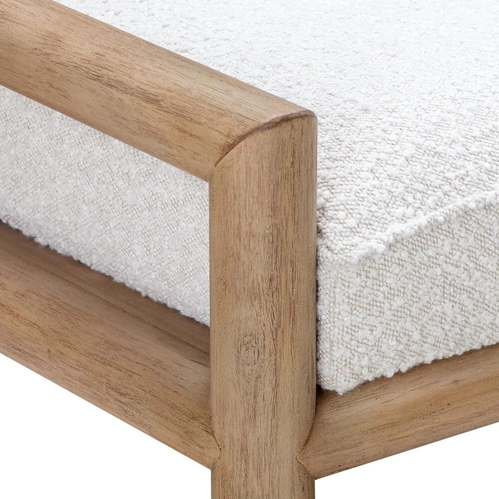 Urban Home Dorsey Wood and Upholstered Bench in Ricotta White and Granola, , large