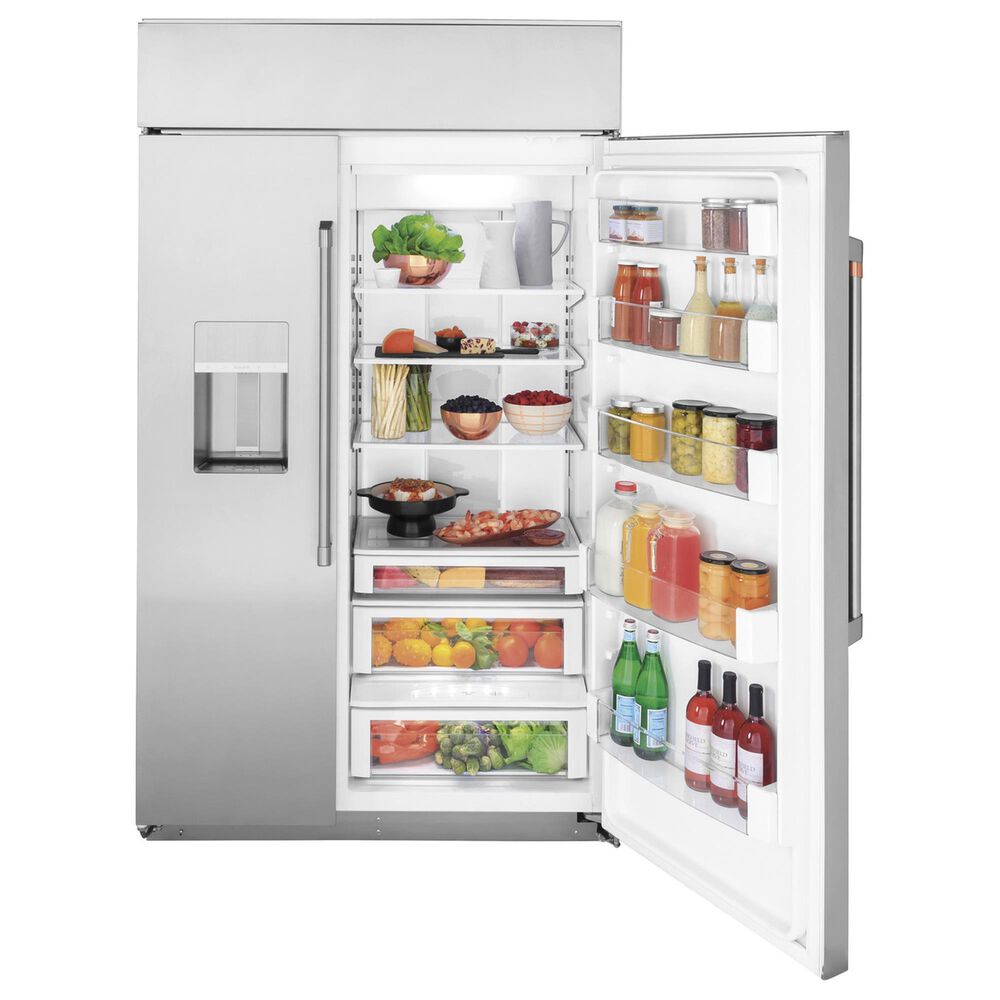 Cafe 28.7 Cu. Ft. Smart Built-in Side-by-Side Refrigerator with Dispenser in Stainless Steel, , large