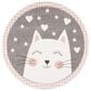 Safavieh Carousel CRK134 8" Round Pink and Grey Kids  Area Rug, , large