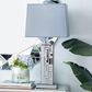 Maple and Jade Glam Table Lamp with Rectangular Shade in Silver, , large