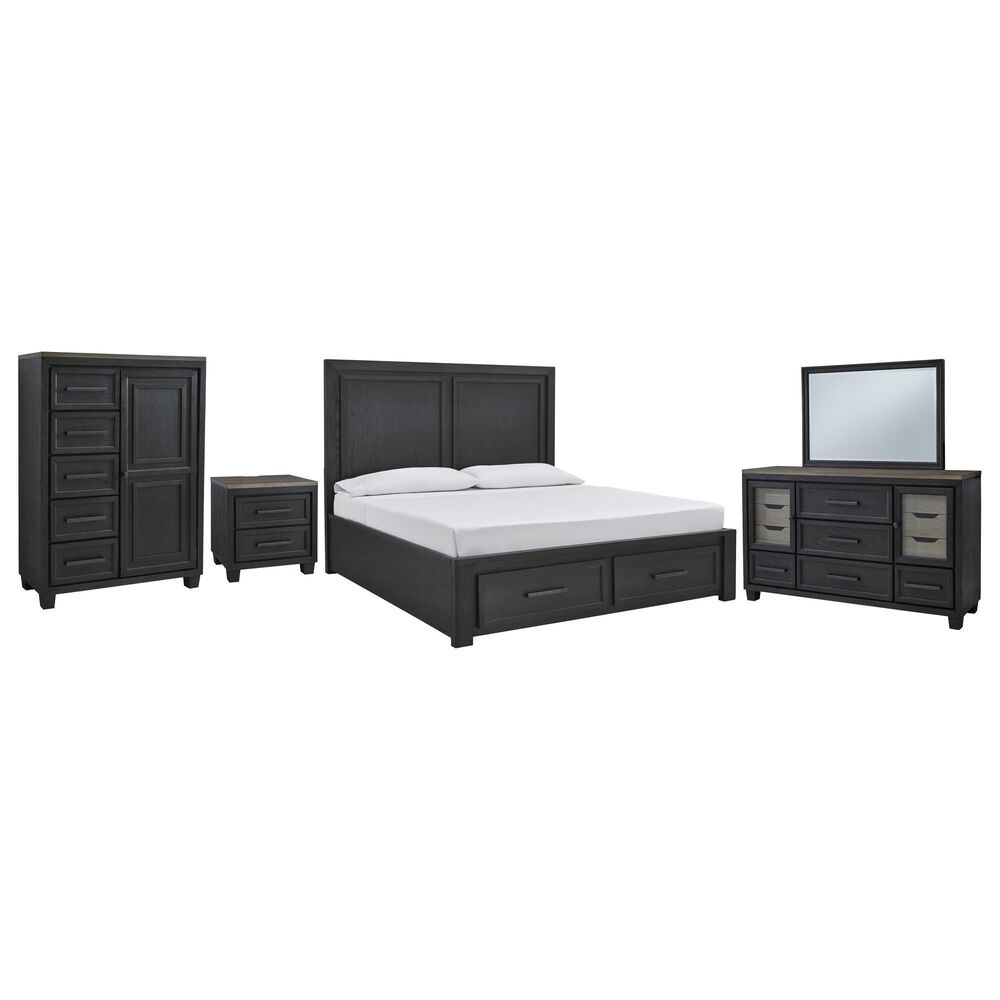 Millenium Foyland 5-Piece King Bedroom Set in Black and Brown, , large