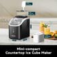 Euhomy 34 Lbs Portable Cube Ice Maker with External Water Tank in Black, , large