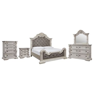 Millenium Bruchandi 5-Piece California King Panel Bedroom Set in Antique White, , large