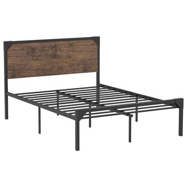 Furniture of America Nixon Full Platform Bed in Dark Brown/Brown, , large