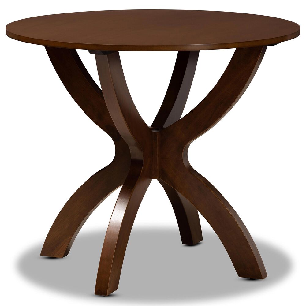 Baxton Studio Edona 5-Piece Dining Set in Grey/Walnut Brown, , large
