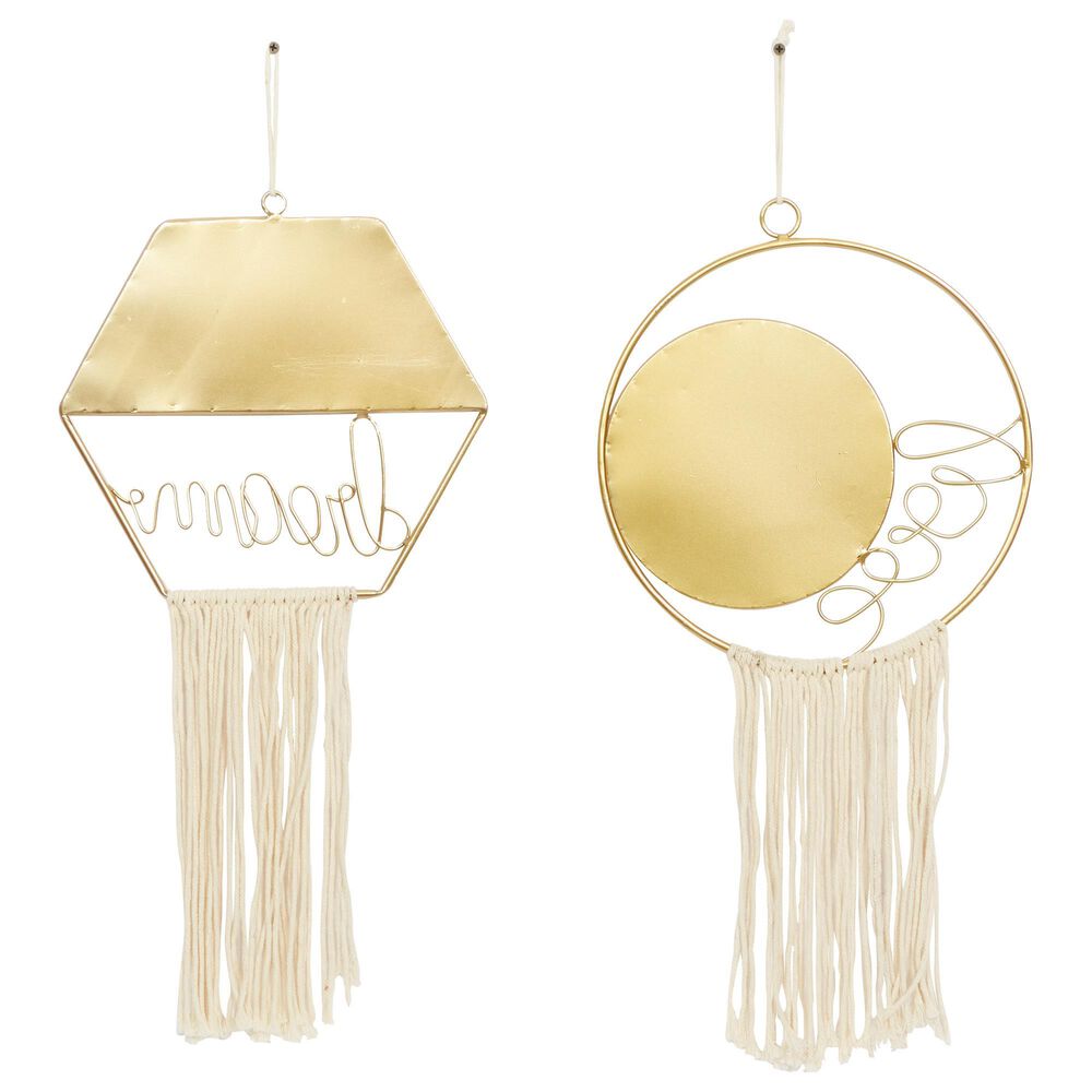 Novogratz Contemporary Wall Mirror in Polished Gold &#40;Set of 2&#41;, , large