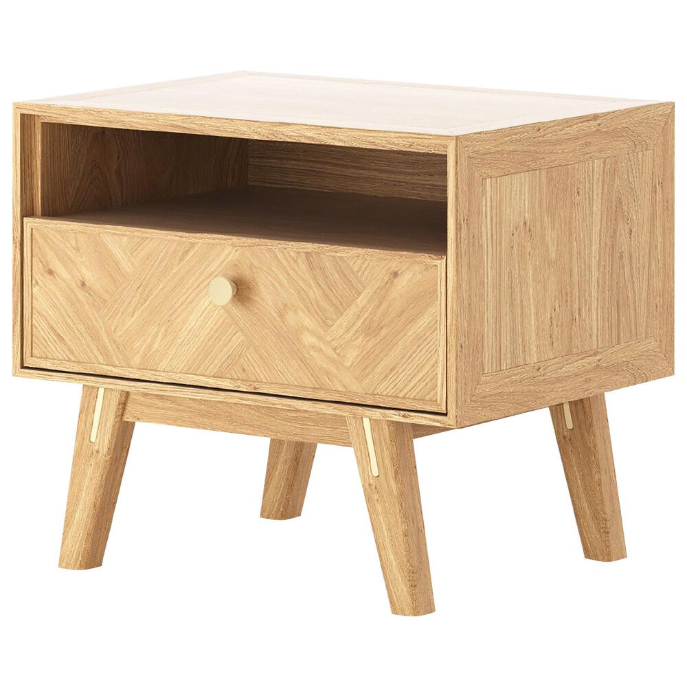 LH Imports Colton 1 Drawer Nightstand in Nordic Natural, , large