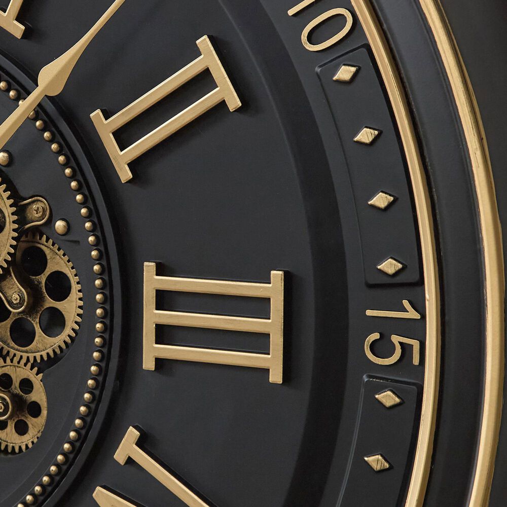 Ashley Dairton Wall Clock in Black and Gold, , large