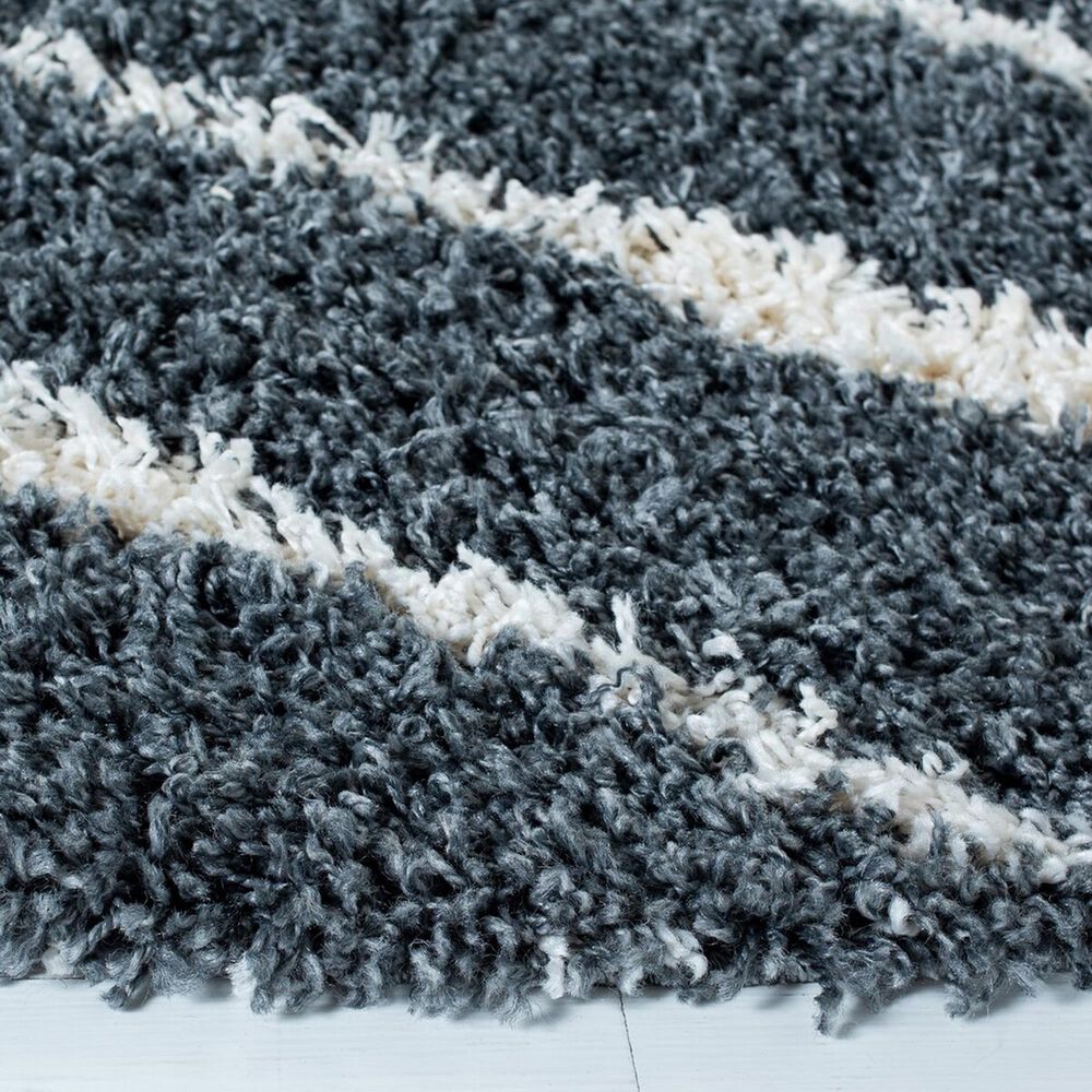 Safavieh Venus Shag 2&#39;7&quot; Round Dark Grey and Ivory Area Rug, , large
