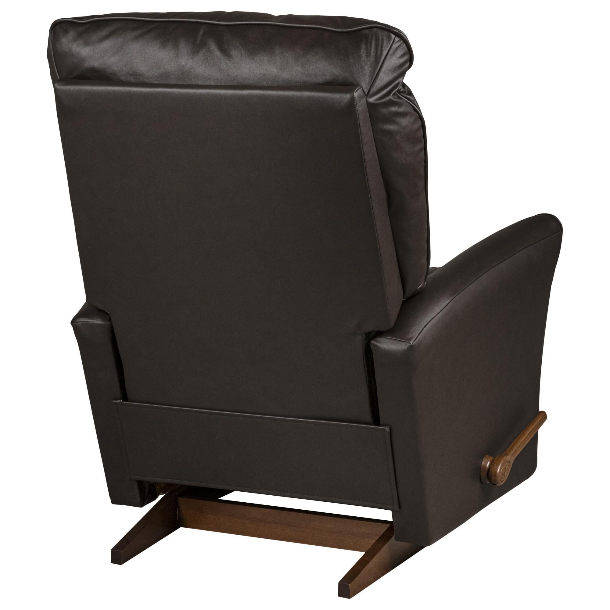 La-Z-Boy Rowan Leather Manual Rocker Recliner in Dark Brown