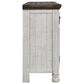 Ashley Havalance 74" TV Stand in Distressed Weathered Gray and Vintage White, , large