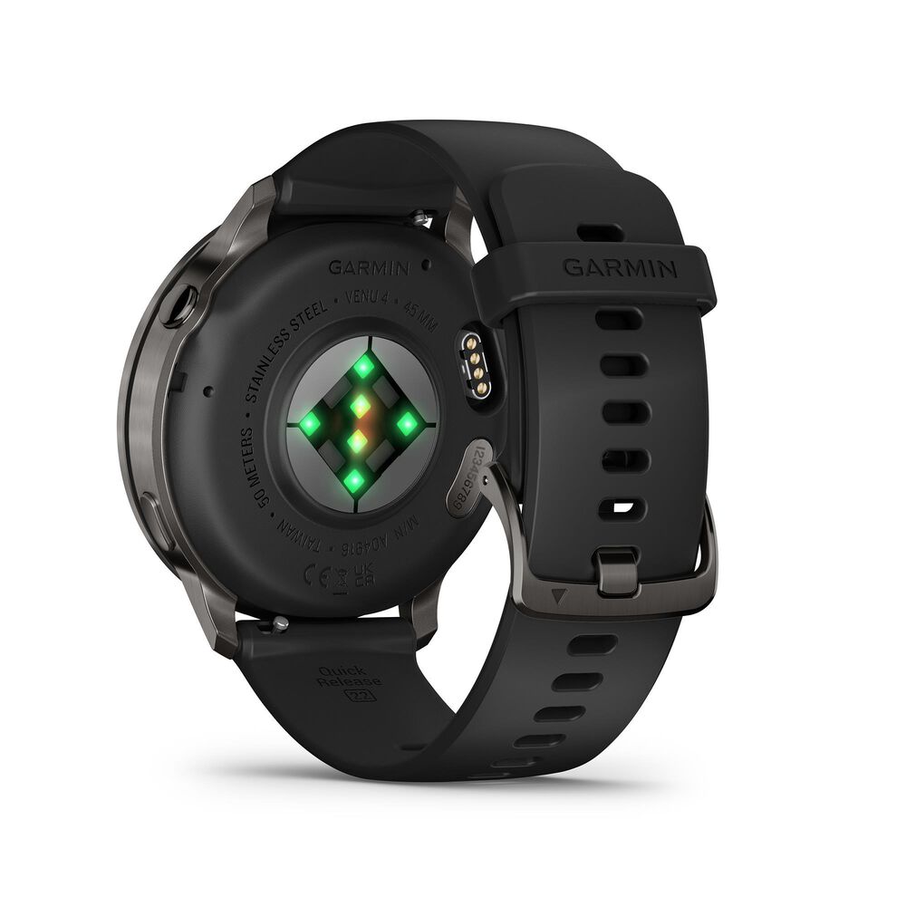Garmin Venu 4  45 mm Slate with Black Silicone Band, , large