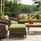 Ashley Horizon Hall Outdoor Ottoman with Cushion in Green, , large