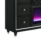 Pacific Landing Lorient Queen 5 Piece Set in Black with Fireplace, , large