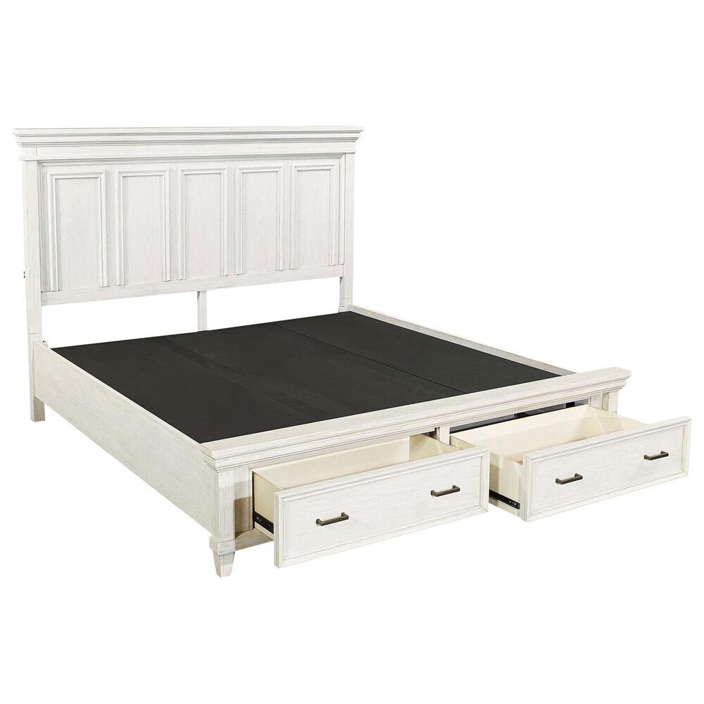 Riva Ridge Caraway King Storage Bed in Aged Ivory with USB Ports, , large
