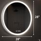 HOMLUX 28" Round LED Bathroom Vanity Mirror in Silver, , large