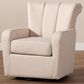Baxton Studio Rayner Swivel Chair in Beige, , large