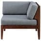 Linon Home Decor Summerlyn Patio Corner Chair with Walnut Frame in Grey, , large