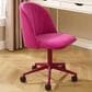 Linon Home Decor Adalynn Swivel Desk Chair with Hot Pink Cushion in Pink, , large