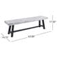 Hearth and Haven 63" Dining Bench in Light Grey Sandblast and Black Rustic, , large