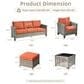 HOMLUX 6-Piece Outdoor Sofa Set in Orange, , large