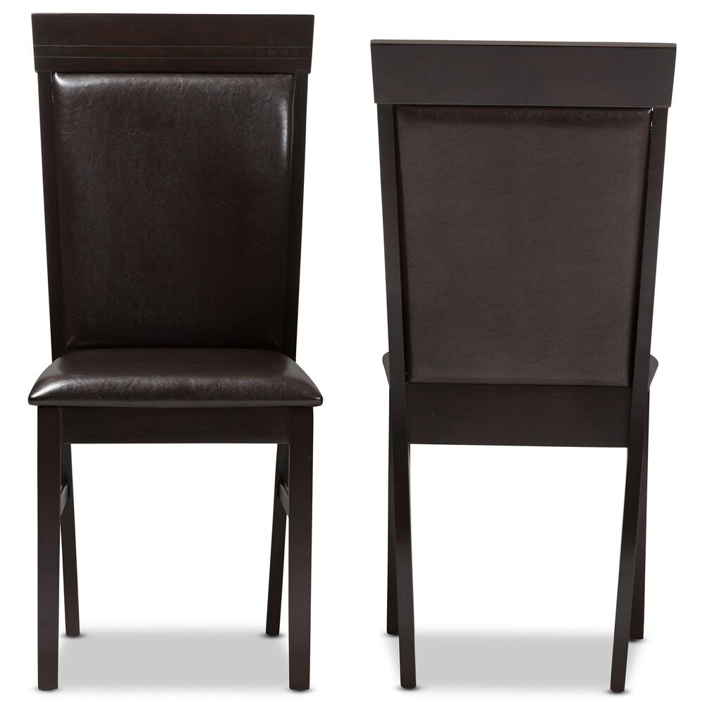 Baxton Studio Thea Side Chair in Dark Brown (Set of 2), , large
