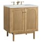 James Martin Vanities Laurent 30" Single Bathroom Vanity in Light Natural Oak with 3 cm Lime Delight Quartz Top and Rectangular Sink, , large