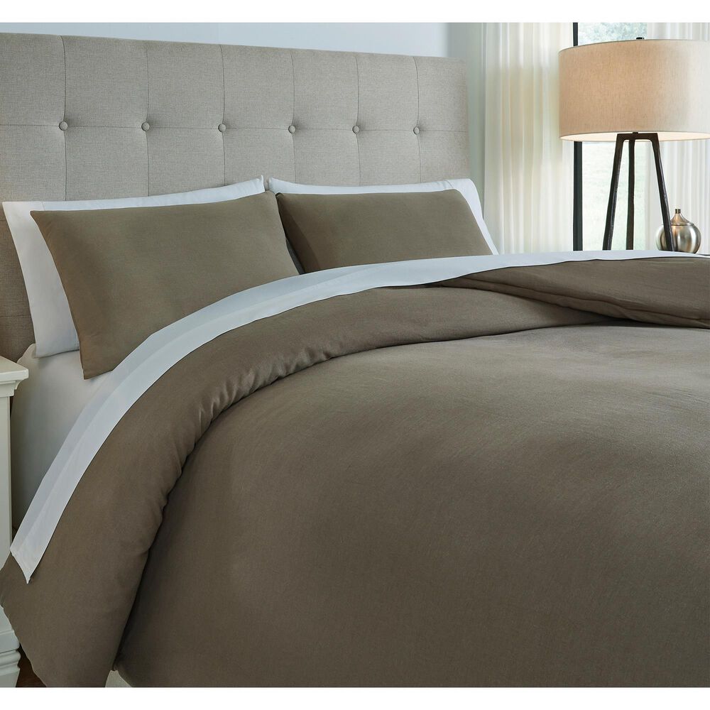 Millennium Eilena 3-Piece Queen Comforter Set in Dark Taupe, , large