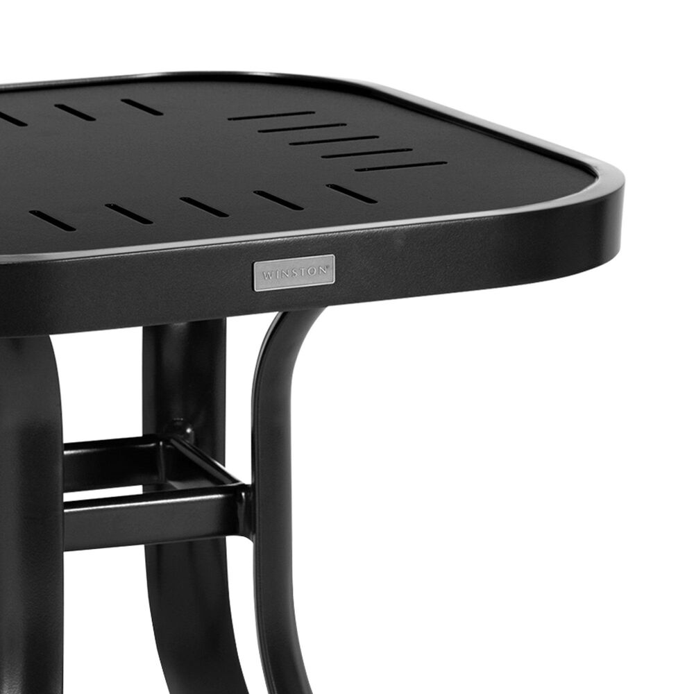 Winston Icon Patio Square End Table in Textured Pewter, , large