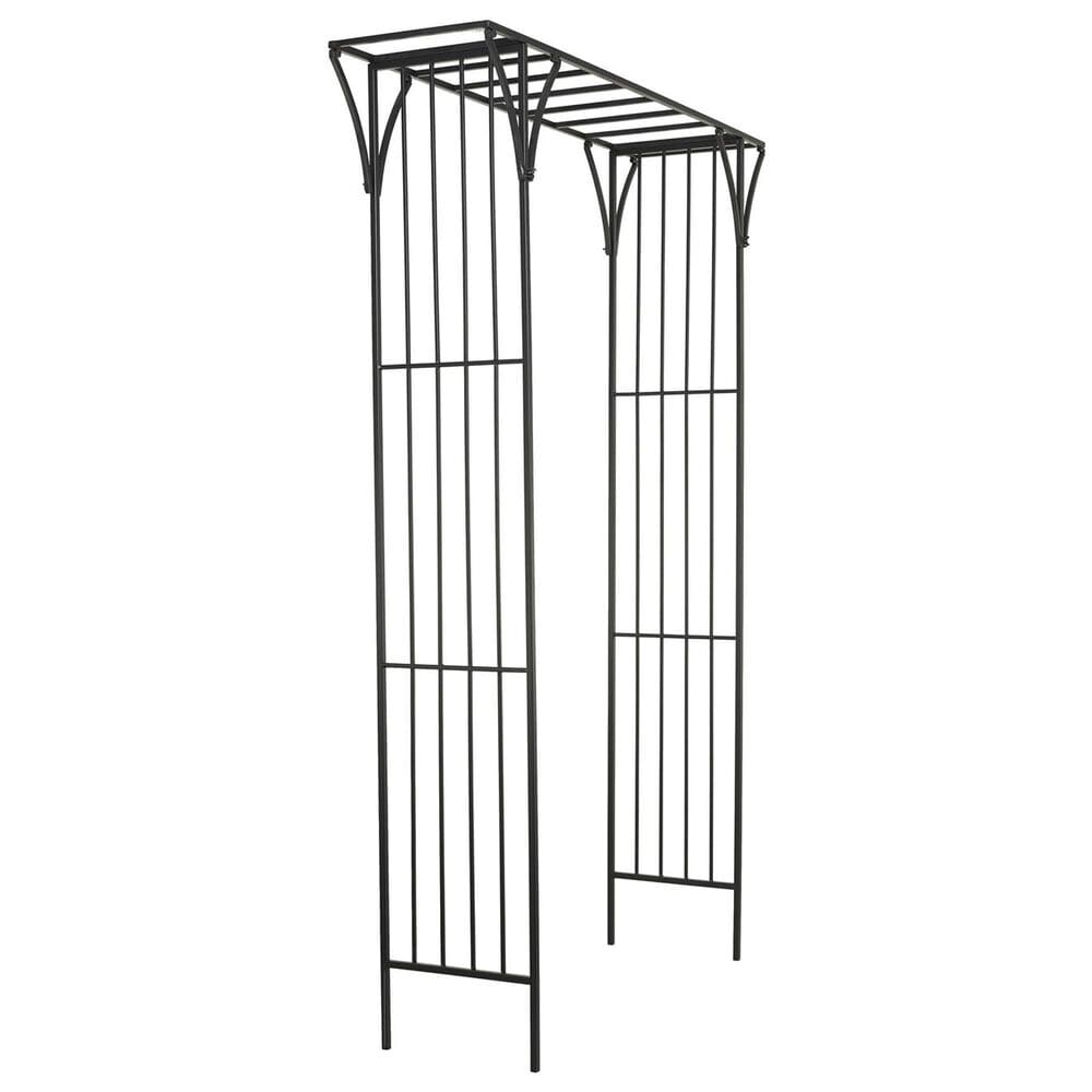 Maple and Jade Garden Arbor with Lattice Work Sides in Matte Black, , large