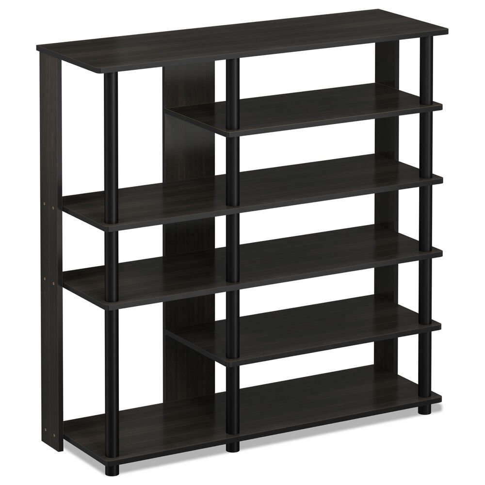 Noviland 6-Tier Shoe Rack in Espresso and Black, , large