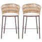 Zuo Modern Freycinet Patio Barstool with Natural Frame in Gray (Set of 2), , large