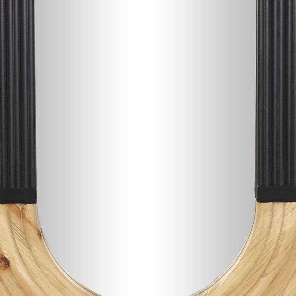 Maple and Jade 68&quot; x 22&quot; Oval Wall Mirror with Dimensional Carved Frame in Brown and Black, , large